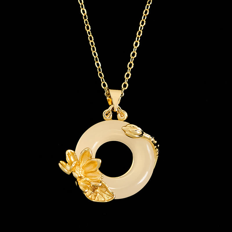 Buddha Stones ロータス平和のお守りチャームピースネックレスペンダント - image 4