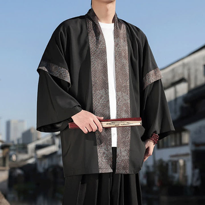 Buddha Stones 夏向けカジュアル 禅風ラペルカラー メンズ 肘丈袖着物 - image 4