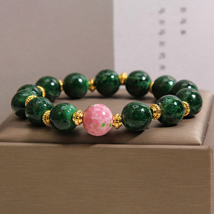 Buddha Stones グリーン・リウリ・グラス・ブレッシングブレスレット - image 2