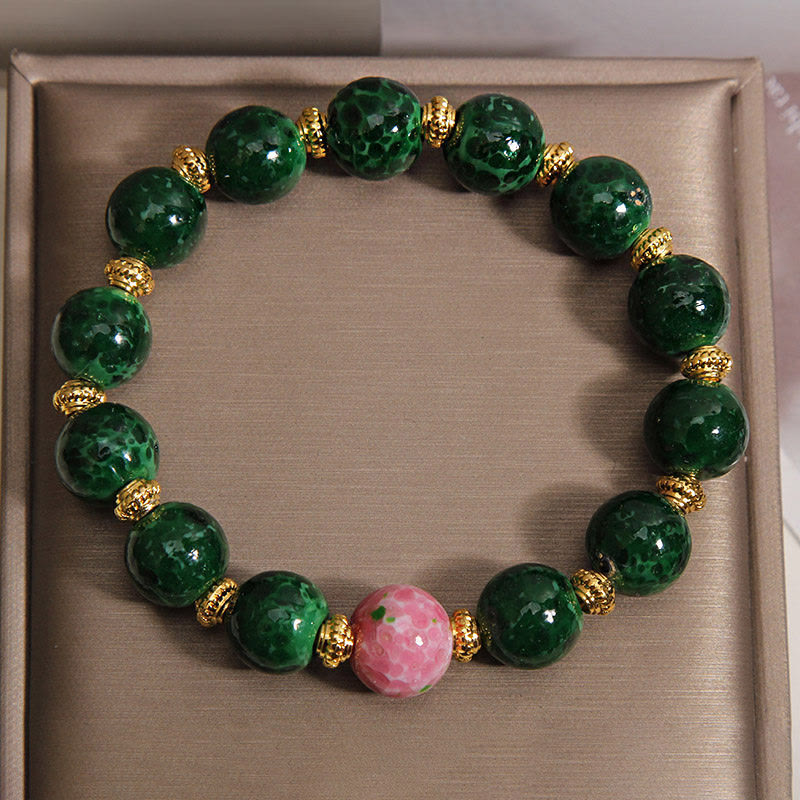 Buddha Stones グリーン・リウリ・グラス・ブレッシングブレスレット - image 5