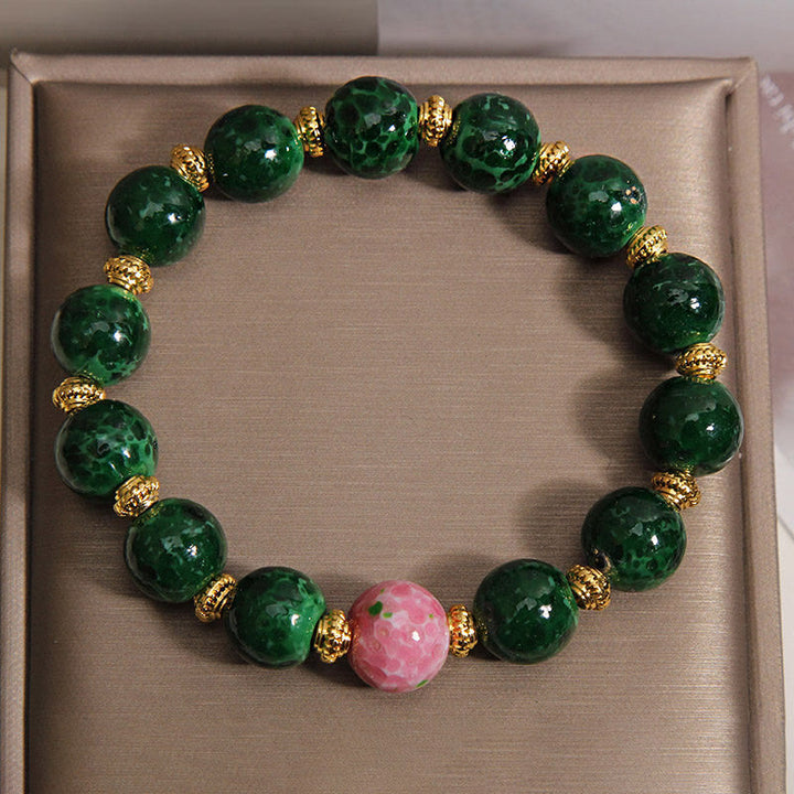 Buddha Stones グリーン・リウリ・グラス・ブレッシングブレスレット - image 5