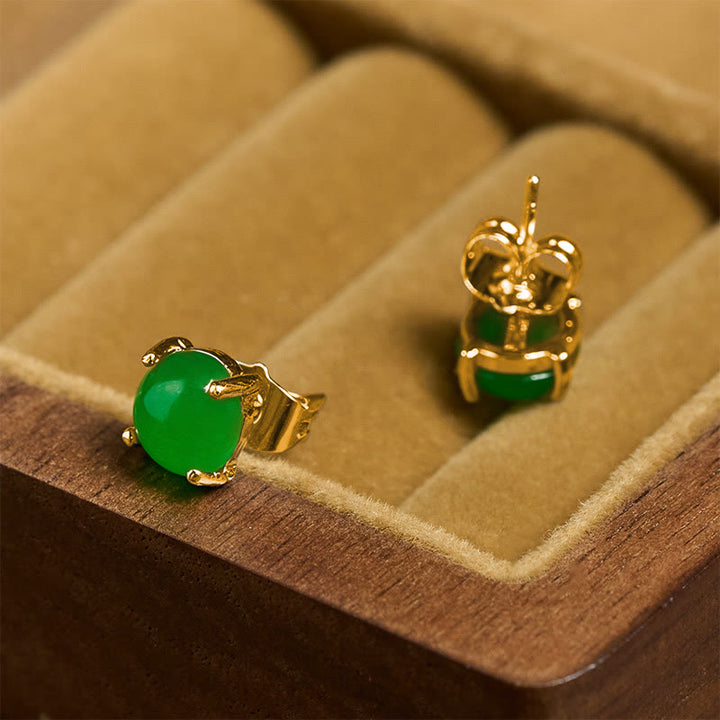 Buddha Stones 翡翠と925スターリングシルバーの豊穣イヤリング - image 8