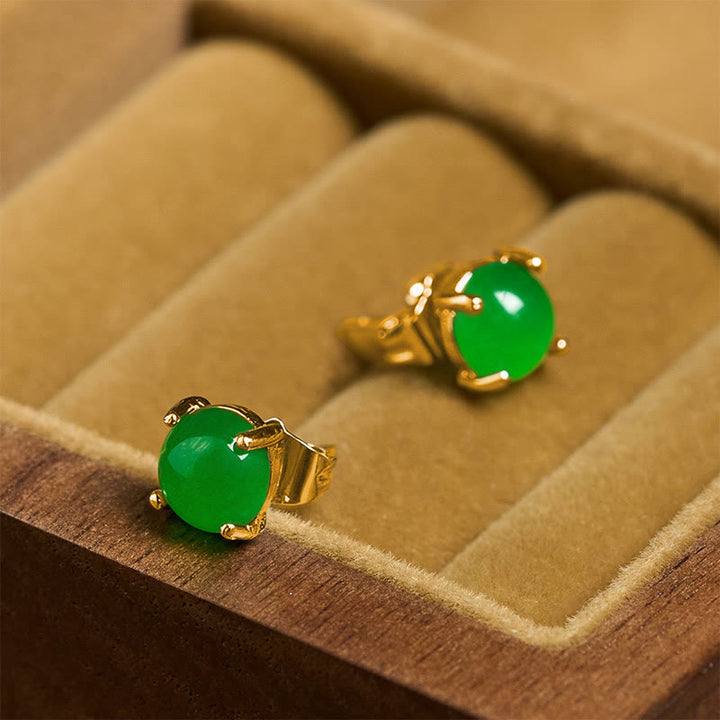 Buddha Stones 翡翠と925スターリングシルバーの豊穣イヤリング - image 7