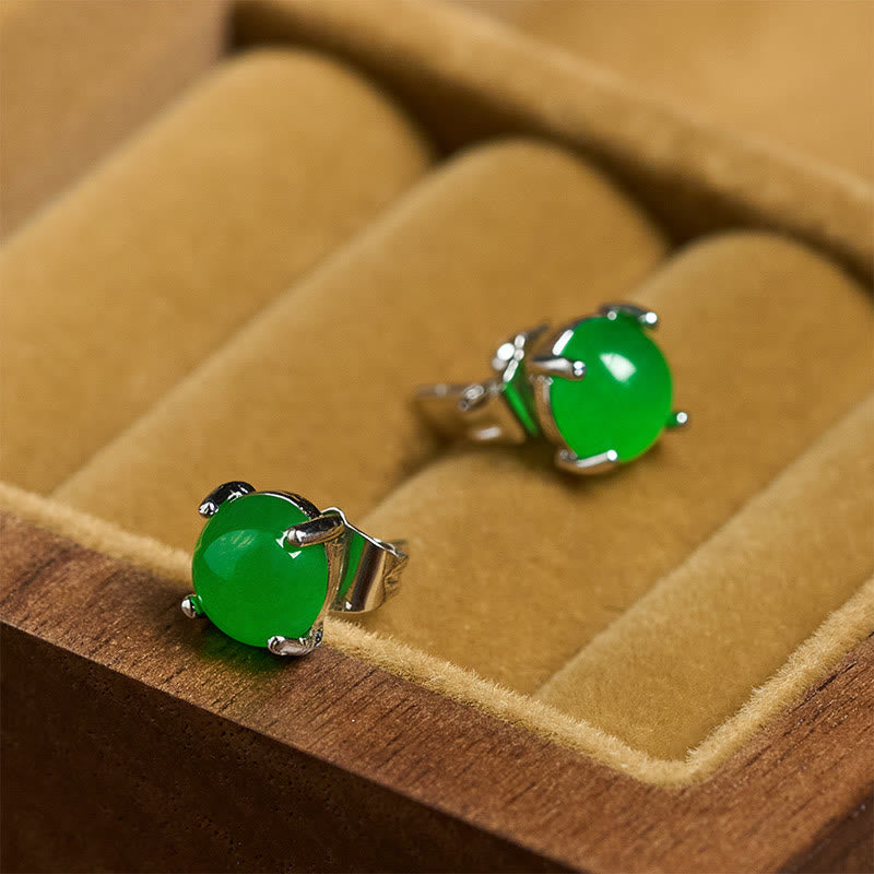 Buddha Stones 翡翠と925スターリングシルバーの豊穣イヤリング - image 12