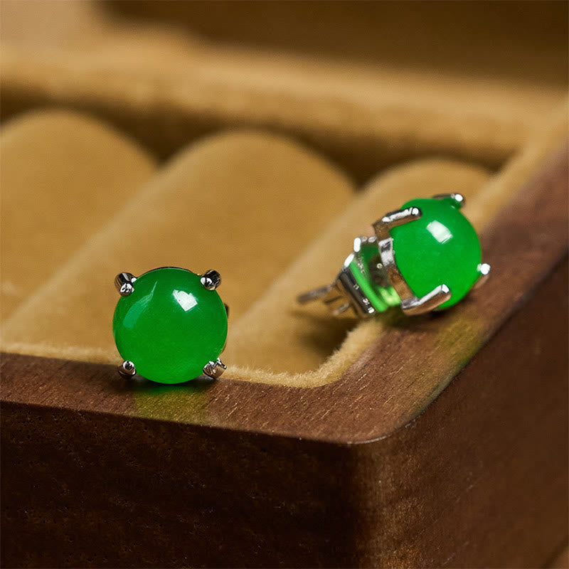 Buddha Stones 翡翠と925スターリングシルバーの豊穣イヤリング - image 13