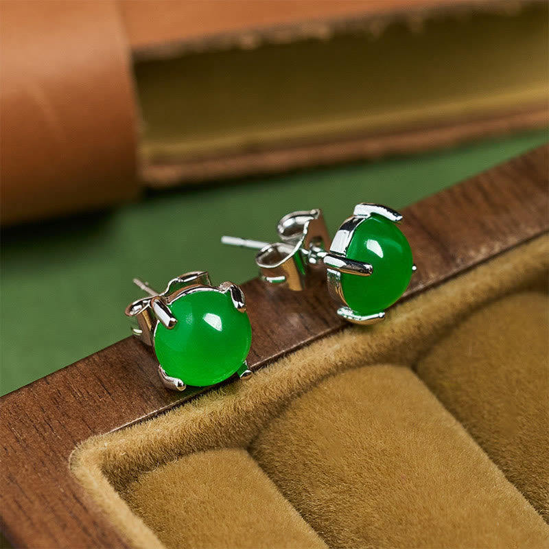 Buddha Stones 翡翠と925スターリングシルバーの豊穣イヤリング - image 10