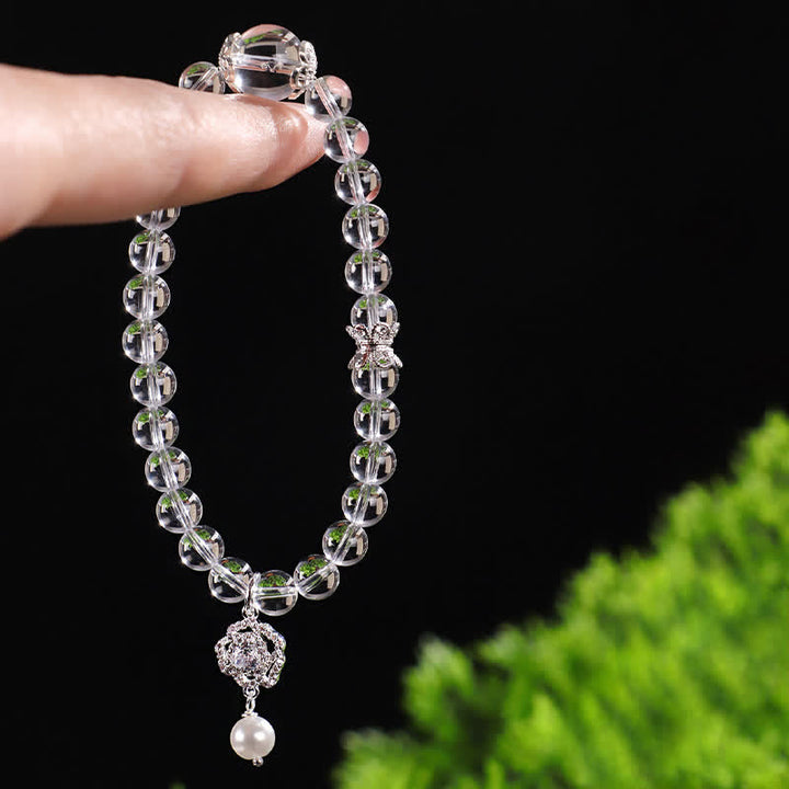 Buddha Stones 天然クリアクォーツパール クラリティブレスレット - image 2