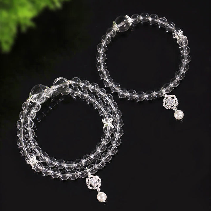 Buddha Stones 天然クリアクォーツパール クラリティブレスレット - image 11