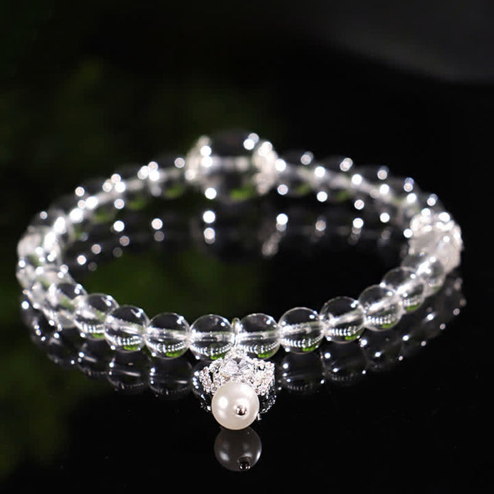 Buddha Stones 天然クリアクォーツパール クラリティブレスレット - シングルラップクリアクォーツ（手首周り：14～15cm） - image 0