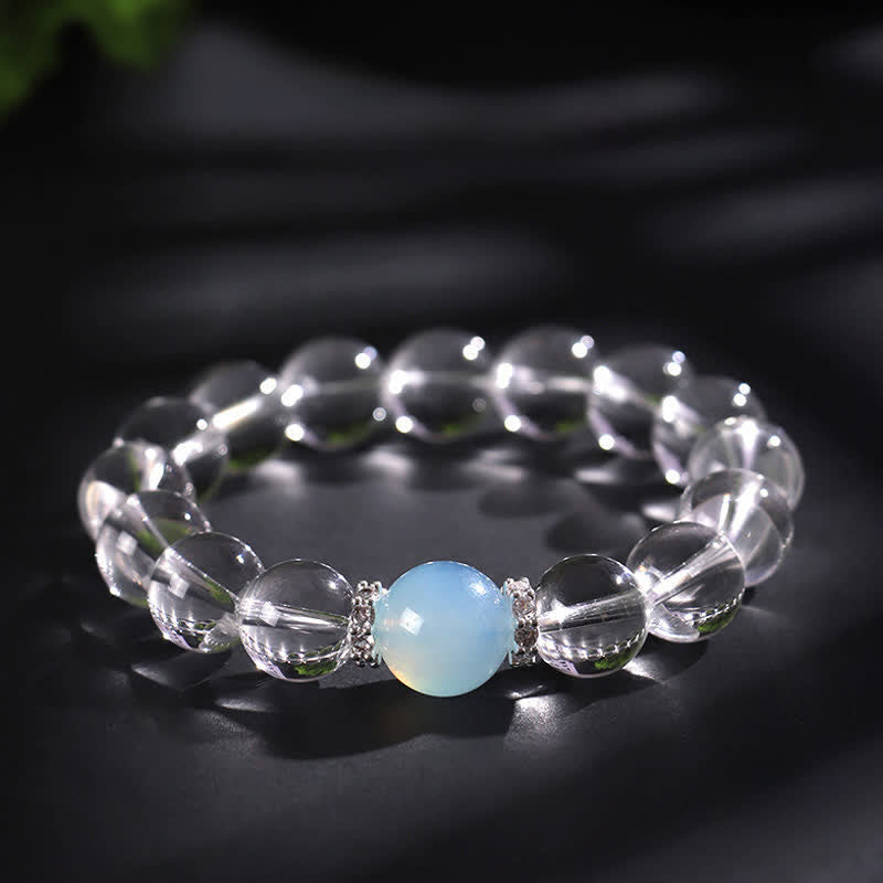Buddha Stones クリアクォーツアクアマリンヒーリングブレスレット - 12mmクリアクォーツ（手首周り：17～18cm） - image 10