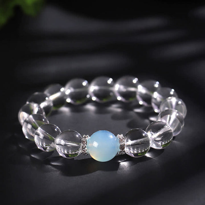 Buddha Stones クリアクォーツアクアマリンヒーリングブレスレット - 12mmクリアクォーツ（手首周り：17～18cm） - image 10