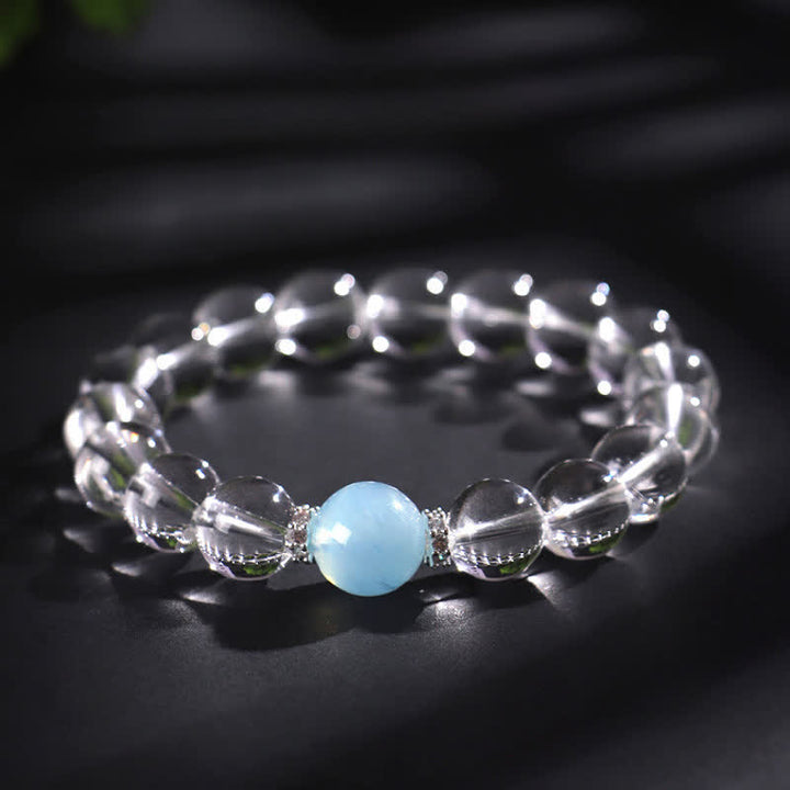 Buddha Stones クリアクォーツアクアマリンヒーリングブレスレット - image 12