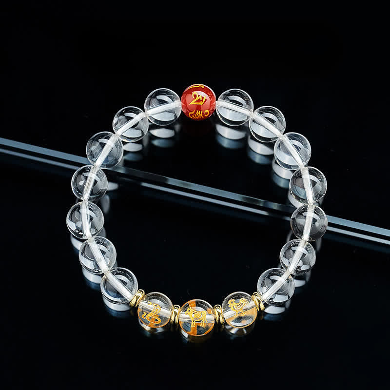 Buddha Stones クリアクォーツの干支ヒーリングブレスレット - image 16
