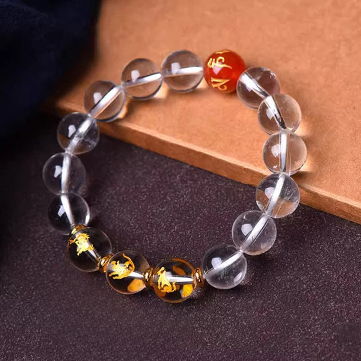 Buddha Stones クリアクォーツの干支ヒーリングブレスレット - image 4