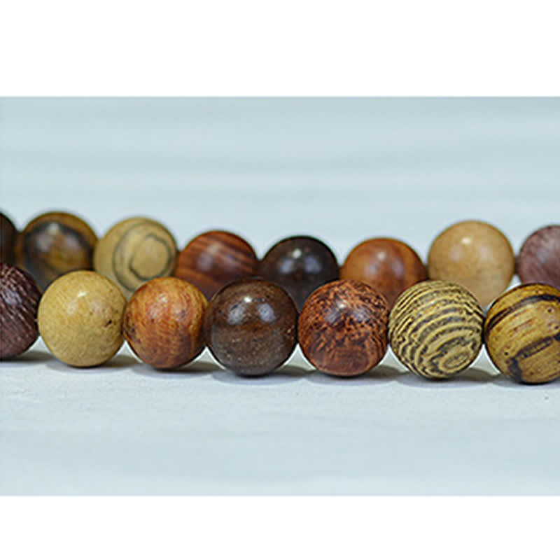 Buddha Stones 108個のビーズ、マルチトーンの天然木製、穏やかなエネルギーマーラー数珠 - image 8