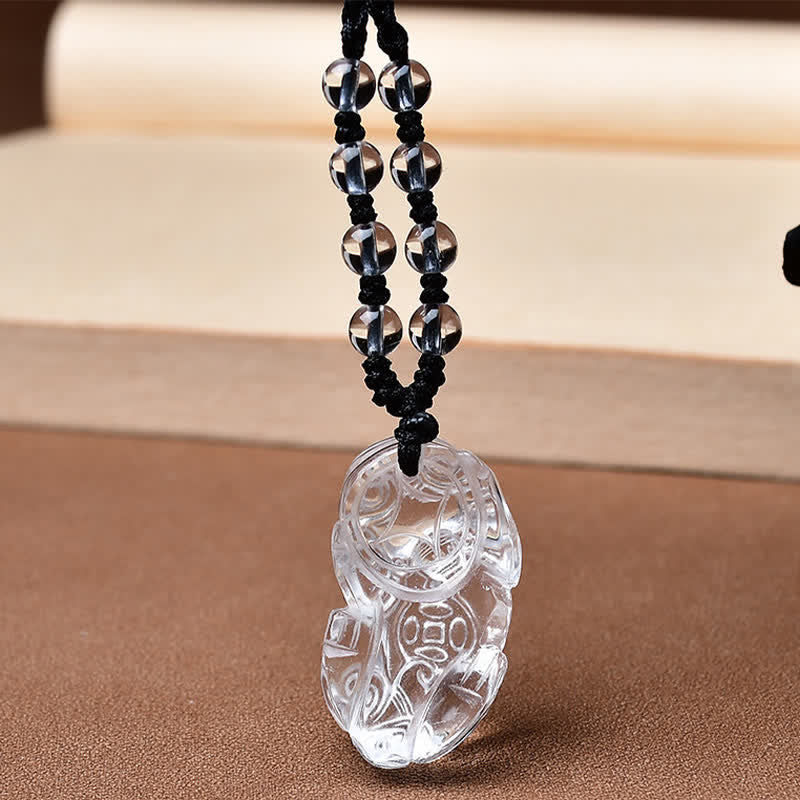Buddha Stones 天然クリアクォーツ貔貅（PiXiuビーズロープネックレス - image 3
