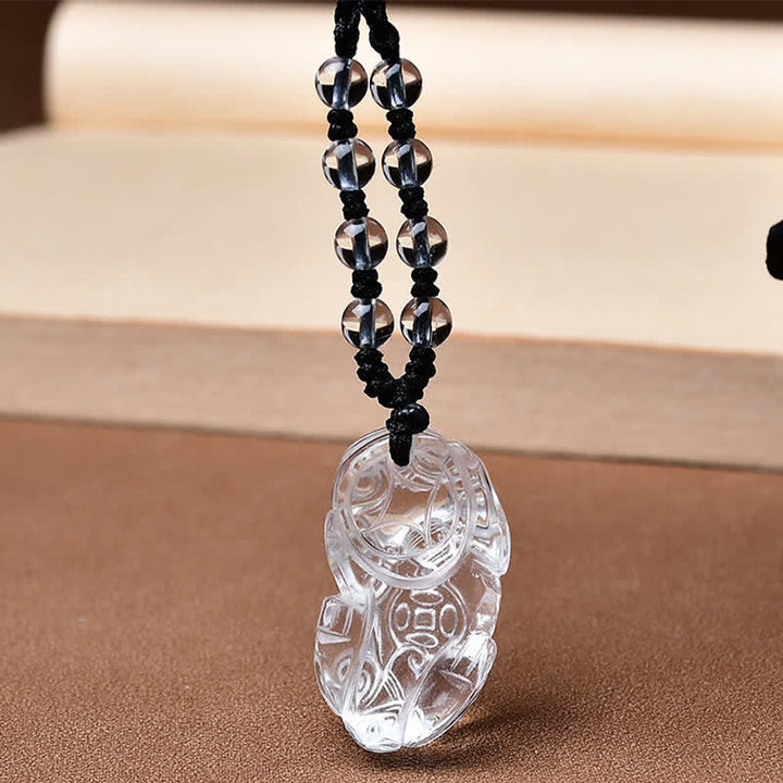 Buddha Stones 天然クリアクォーツ貔貅（PiXiuビーズロープネックレス - image 3