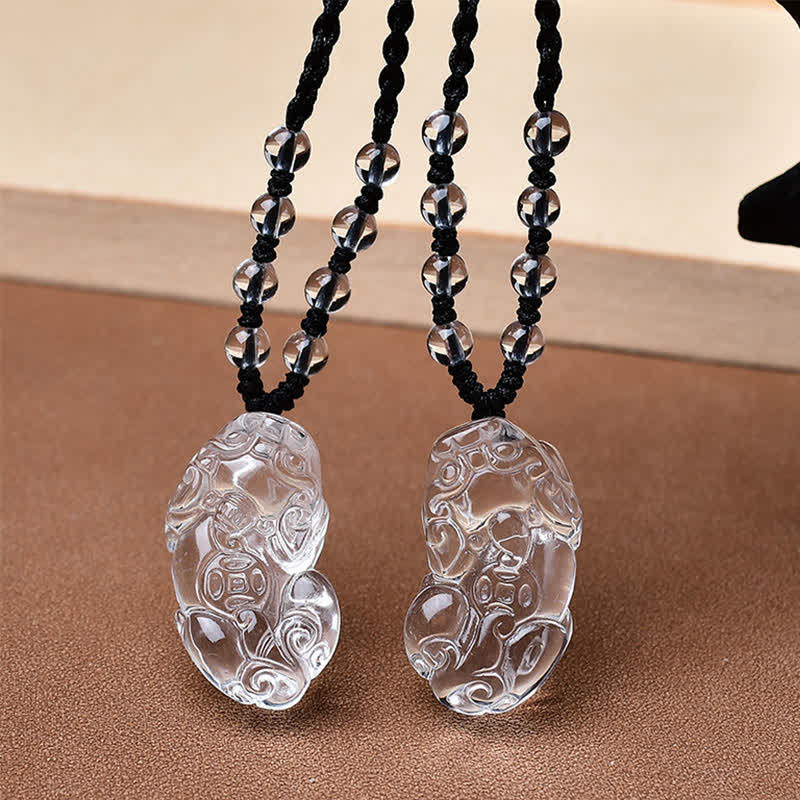 Buddha Stones 天然クリアクォーツ貔貅（PiXiuビーズロープネックレス - image 8