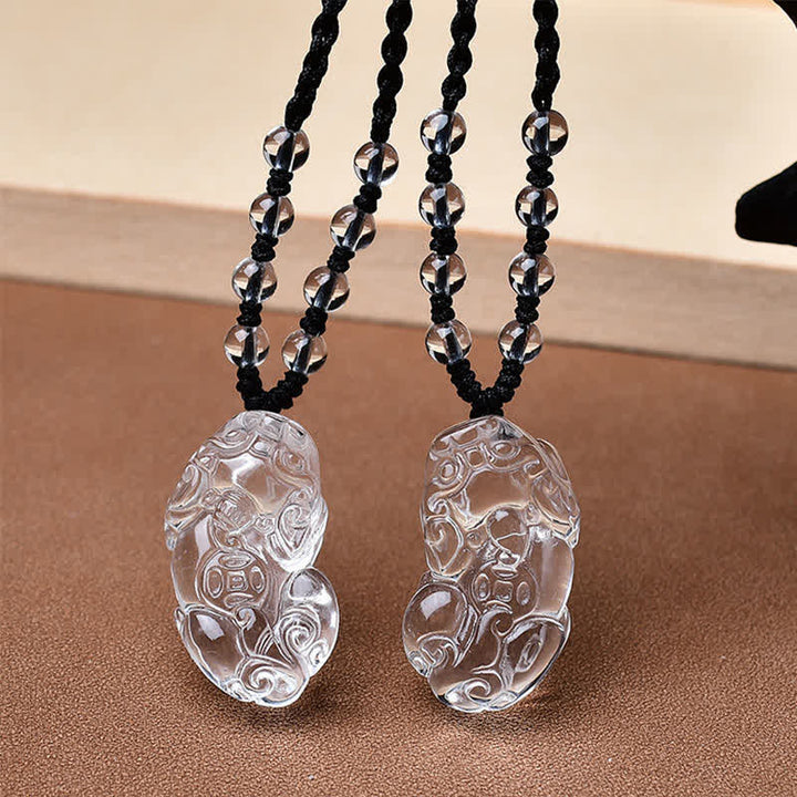 Buddha Stones 天然クリアクォーツ貔貅（PiXiuビーズロープネックレス - image 8