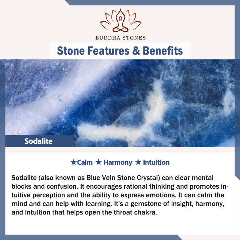 Buddha Stones ソーダライト・ヘマタイト製グラウンディングキューブスペーサーブレスレット - image 5