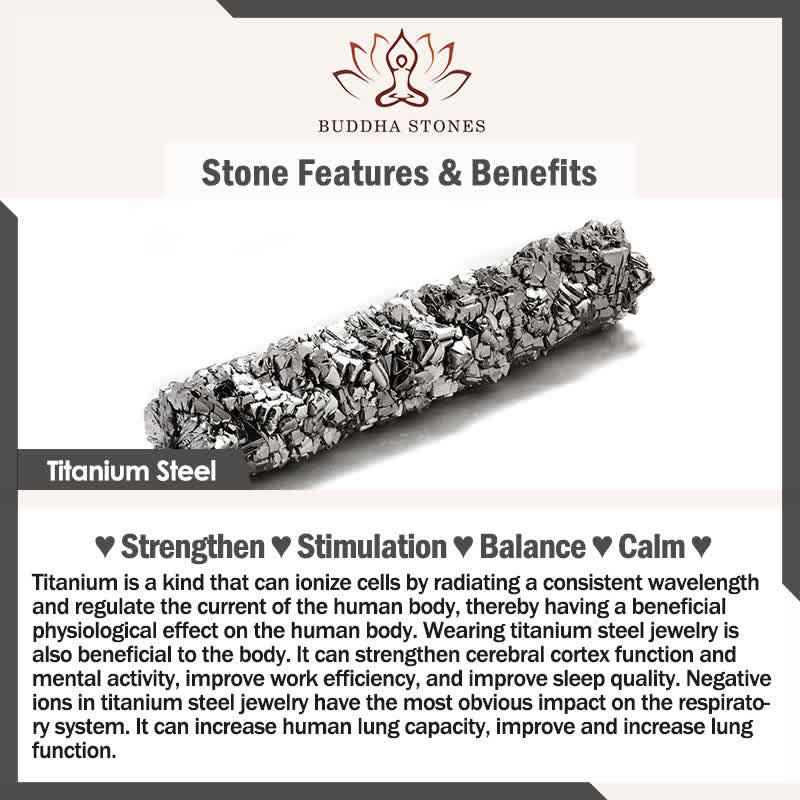 Buddha Stones 黒革編みチタン鋼二重構造耐久性ブレスレット - image 5