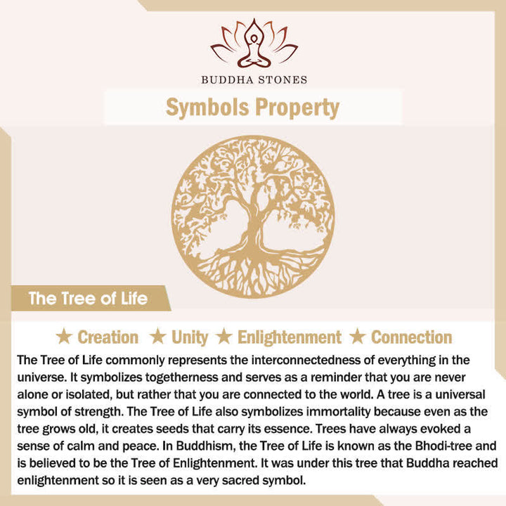 Buddha Stones 編み込みレザーとチタン鋼を使用した生命の樹モチーフのコネクションラップブレスレット - image 5