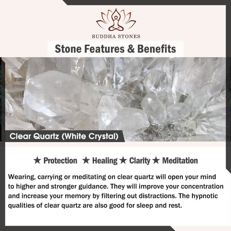 Buddha Stones かわいい猫のデザイン、ブルーレースアゲート、クリアクォーツビーズブレスレット - image 3