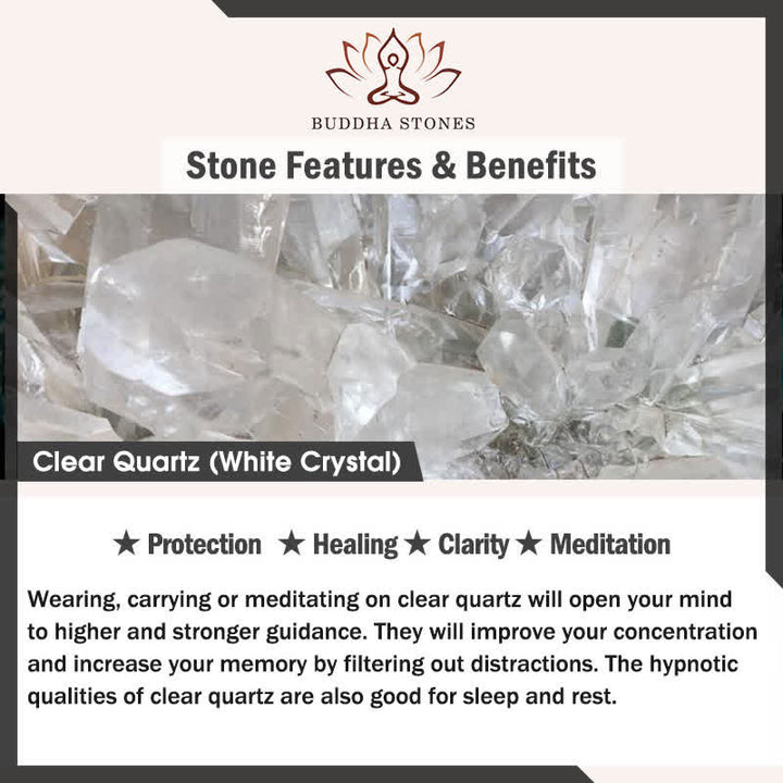 Buddha Stones かわいい猫のデザイン、ブルーレースアゲート、クリアクォーツビーズブレスレット - image 3