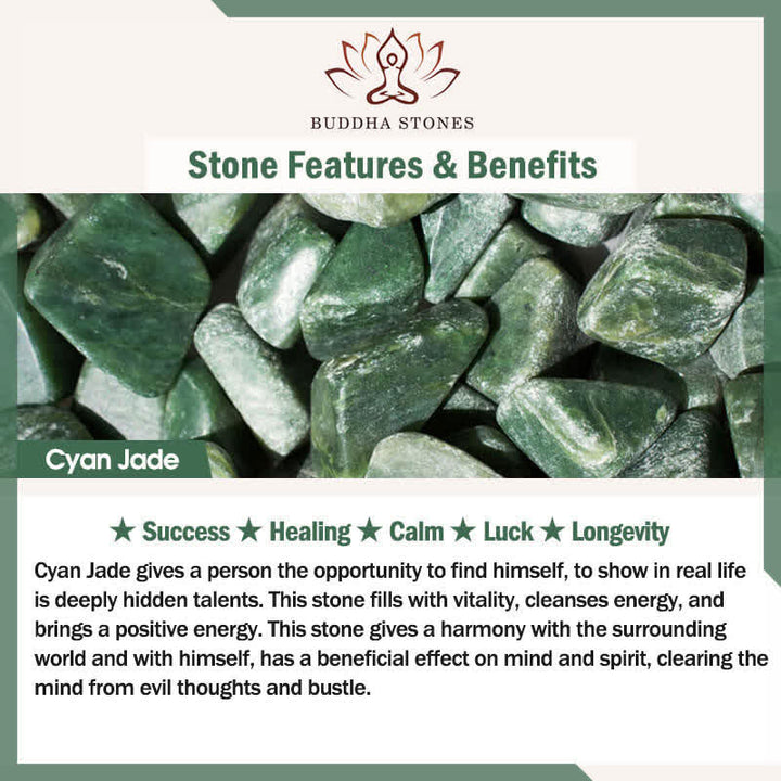 Buddha Stones 天然シアンジェイドヒーリングリング - image 5