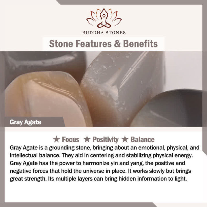Buddha Stones 天然ロードナイトグレーアゲート平和のお守りチャーム幸運繁栄ネックレス - image 6