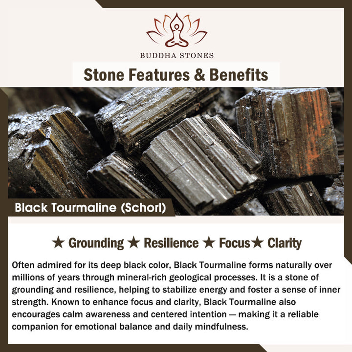 Buddha Stones ブラックトルマリンとクリアクォーツを彫刻したバラの花のデザインが特徴的なブレスレット - image 5