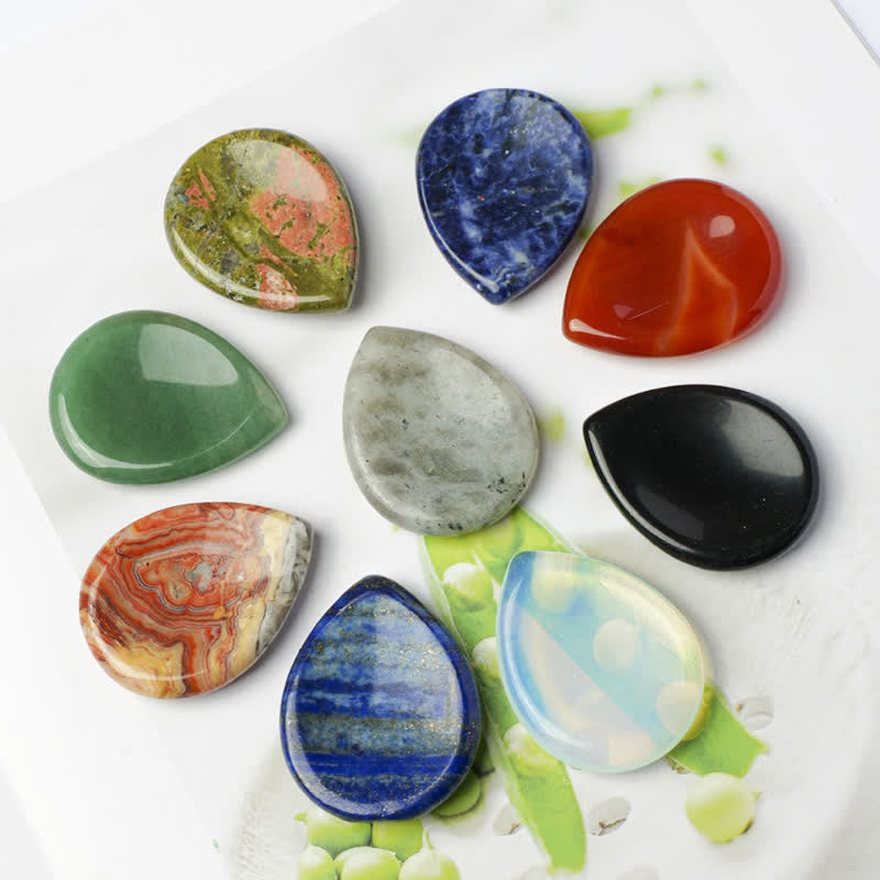 Buddha Stones ティアドロップ型お守りクリスタル装飾石 34×26×7.8cm - image 0