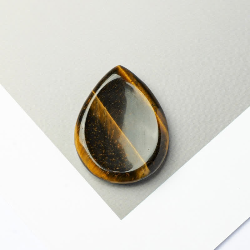 Buddha Stones ティアドロップ型お守りクリスタル装飾石 34×26×7.8cm - 天然タイガーアイ（色味は個体差があります） - 34×26×7.8mm - image 9