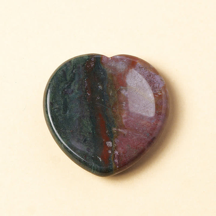 Buddha Stones ハート型の心配解消ストーン オパール ローズクォーツ モチベーション クリスタル装飾 4*4*0.7cm - 天然オーシャンジャスパー（色合いは個体差があります） - 4×4×0.7cm - image 22