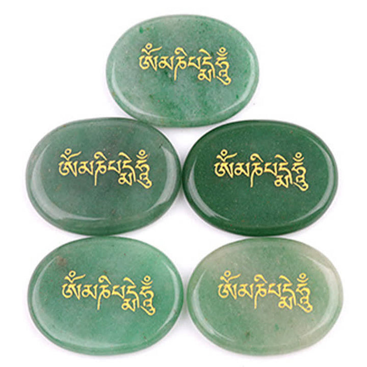 Buddha Stones オーム・マニ・パドメ・フムアメジスト タイガーアイ パームストーン クリスタル装飾 35*45mm - image 22