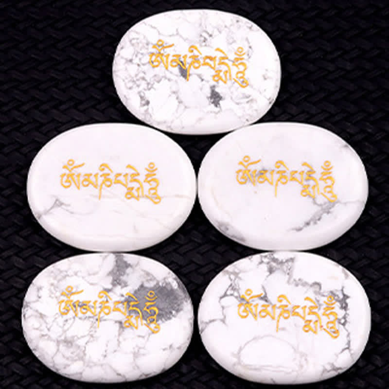Buddha Stones オーム・マニ・パドメ・フムアメジスト タイガーアイ パームストーン クリスタル装飾 35*45mm - image 34
