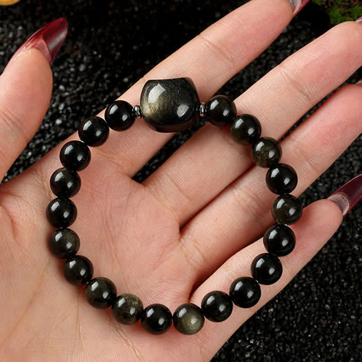 Buddha Stones かわいい猫のデザイン、ブルーレースアゲート、クリアクォーツビーズブレスレット - image 25