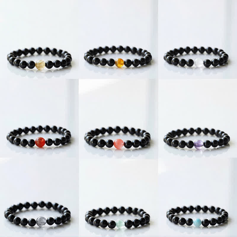 Buddha Stones ブラックトルマリンクリスタルの十二支動物デザイン レジリエンスブレスレット - image 16