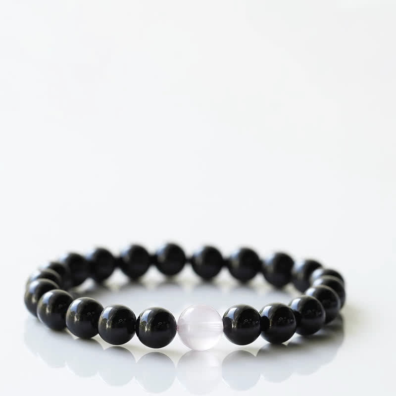 Buddha Stones ブラックトルマリンクリスタルの十二支動物デザイン レジリエンスブレスレット - うさぎ（手首周り15～16cm） - image 8