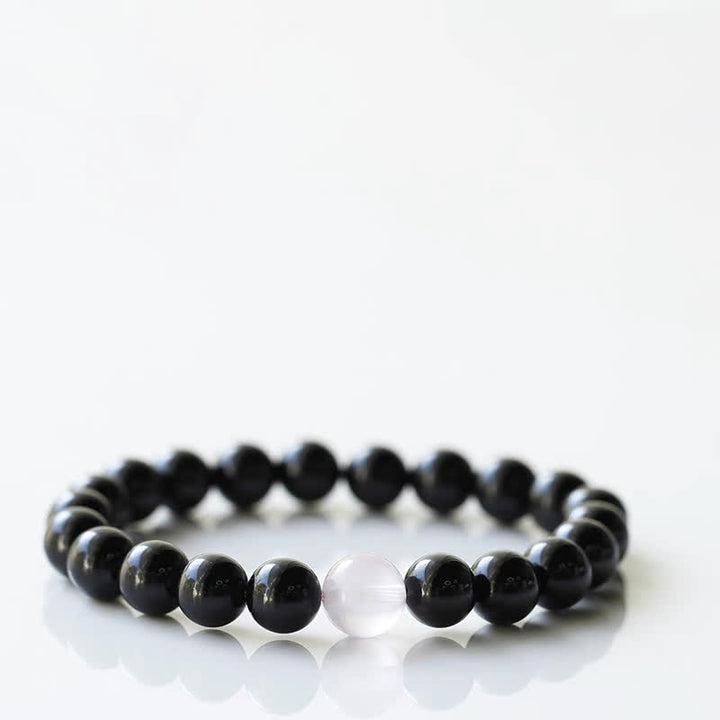 Buddha Stones ブラックトルマリンクリスタルの十二支動物デザイン レジリエンスブレスレット - うさぎ（手首周り15～16cm） - image 8