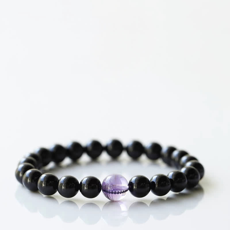 Buddha Stones ブラックトルマリンクリスタルの十二支動物デザイン レジリエンスブレスレット - ヘビ（手首周り15～16cm） - image 10