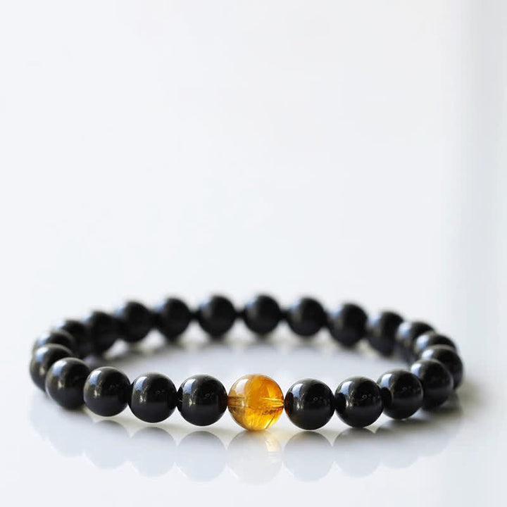 Buddha Stones ブラックトルマリンクリスタルの十二支動物デザイン レジリエンスブレスレット - 牛（手首周り15～16cm） - image 6