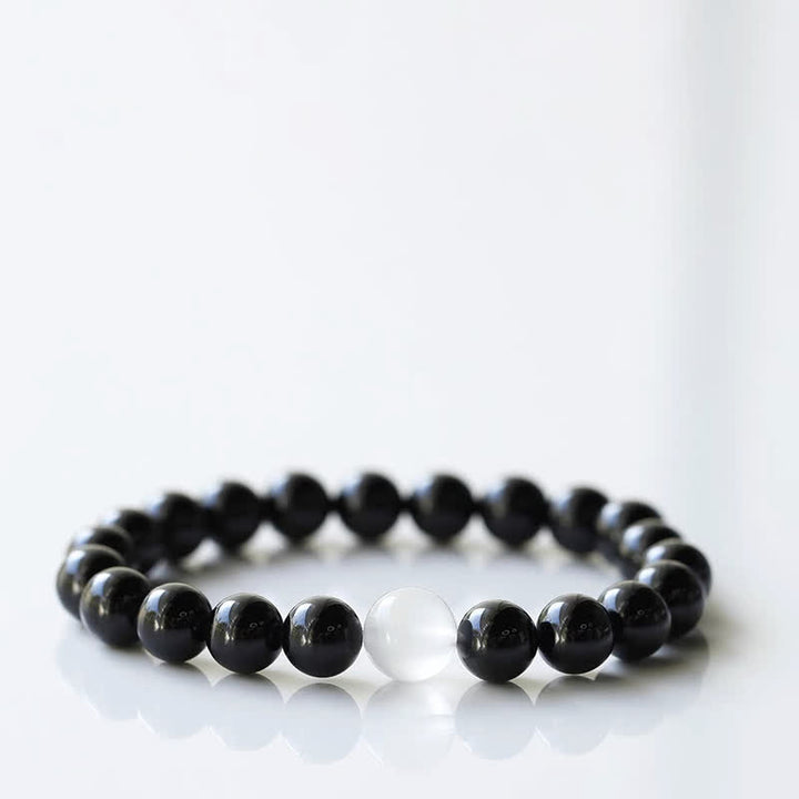 Buddha Stones ブラックトルマリンクリスタルの十二支動物デザイン レジリエンスブレスレット - 馬（手首周り15～16cm） - image 0