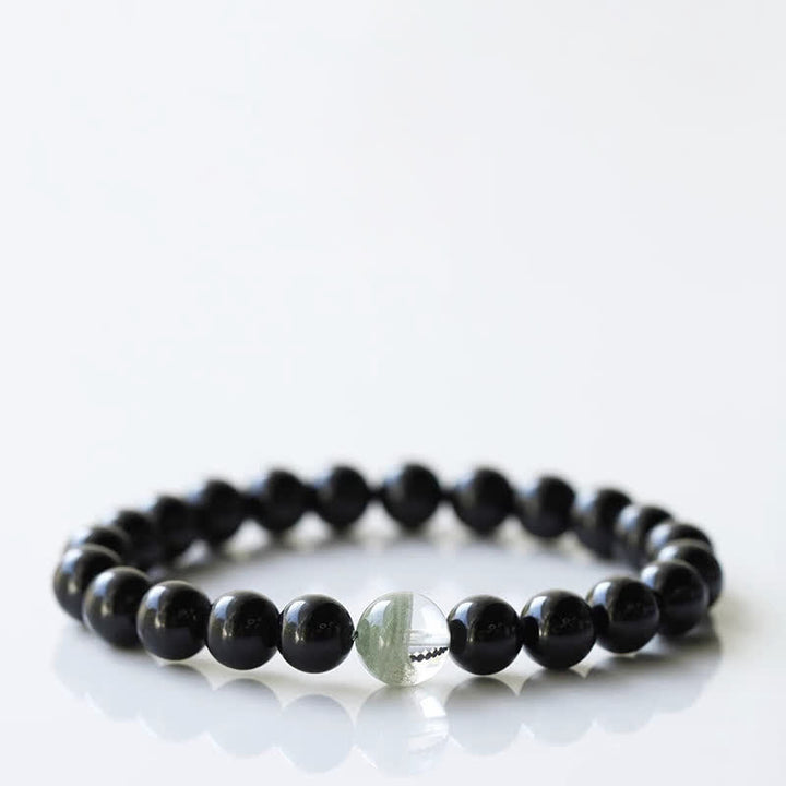 Buddha Stones ブラックトルマリンクリスタルの十二支動物デザイン レジリエンスブレスレット - ラット（手首周り15～16cm） - image 5