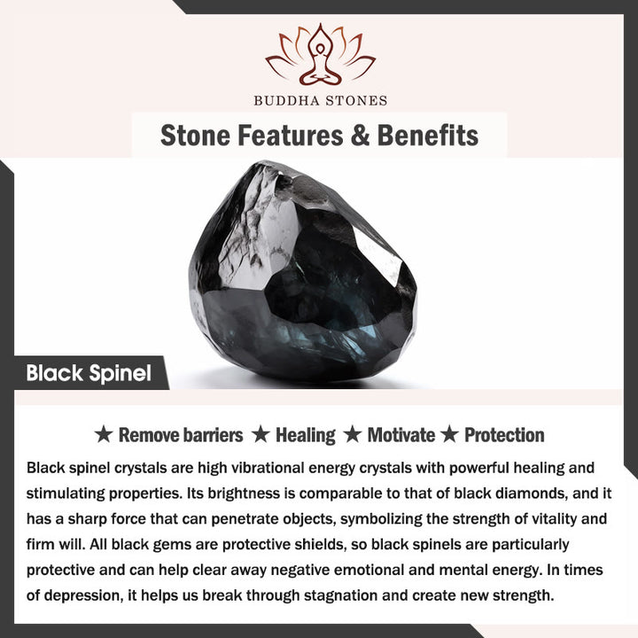 Buddha Stones ブラックスピネルターコイズビーズの強さネックレス - image 3