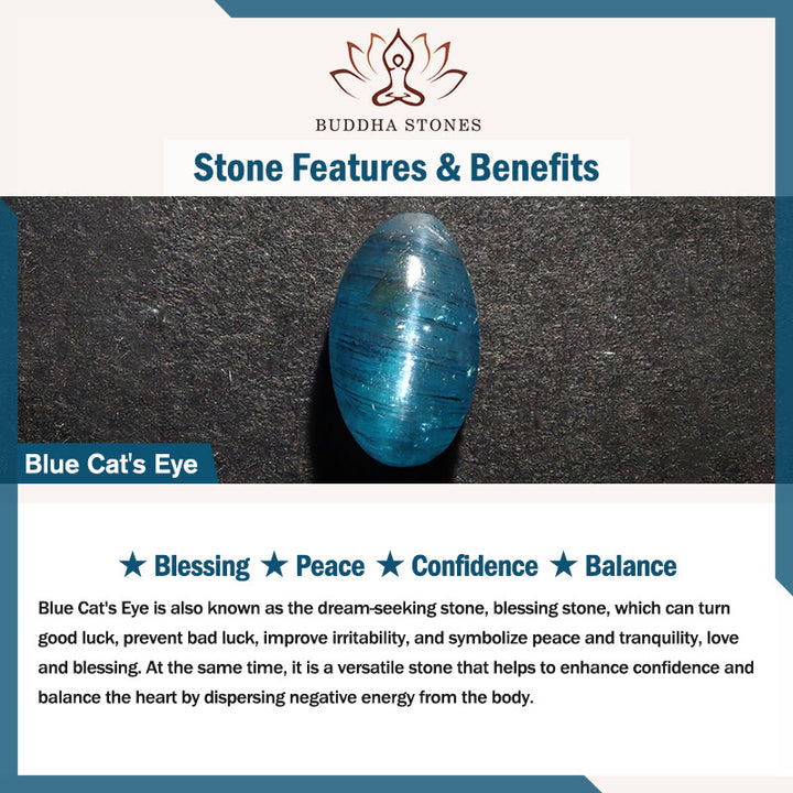 Buddha Stones キャッツアイひょうたんペンダント付き二重ビーズブレスレット - image 13