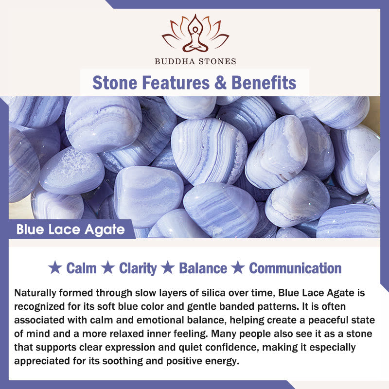 Buddha Stones 天然ブルーレースアゲート、ローズクォーツ、ブラックオニキスのティアドロップデザインバランスネックレスペンダント - image 2