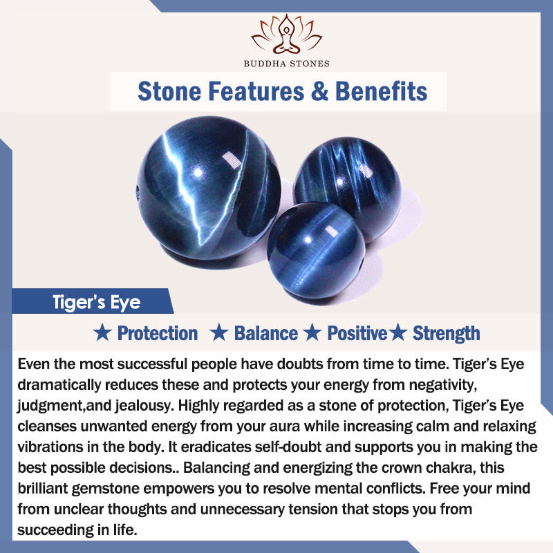 Buddha Stones ストロベリークォーツ ブルータイガーアイ幸運を呼ぶブレスレット - image 9