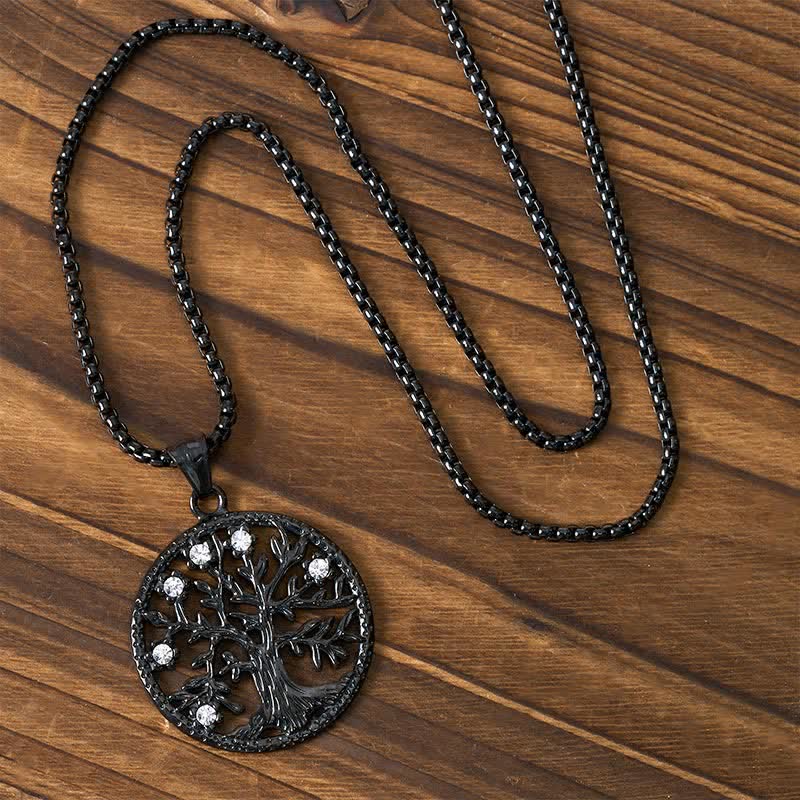 Buddha Stones 生命の樹チタン鋼製クリエーションネックレスペンダント - image 17