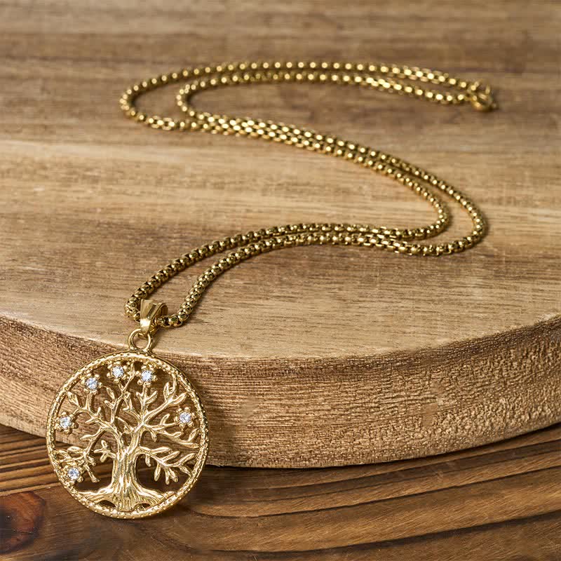 Buddha Stones 生命の樹チタン鋼製クリエーションネックレスペンダント - image 9